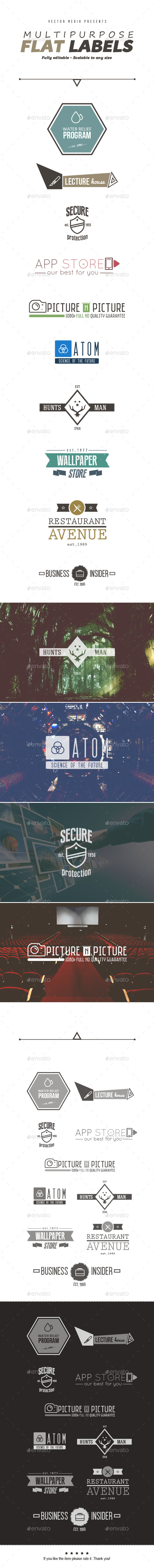 Multipurpose Flat Labels - Badges & Stickers Web Elements