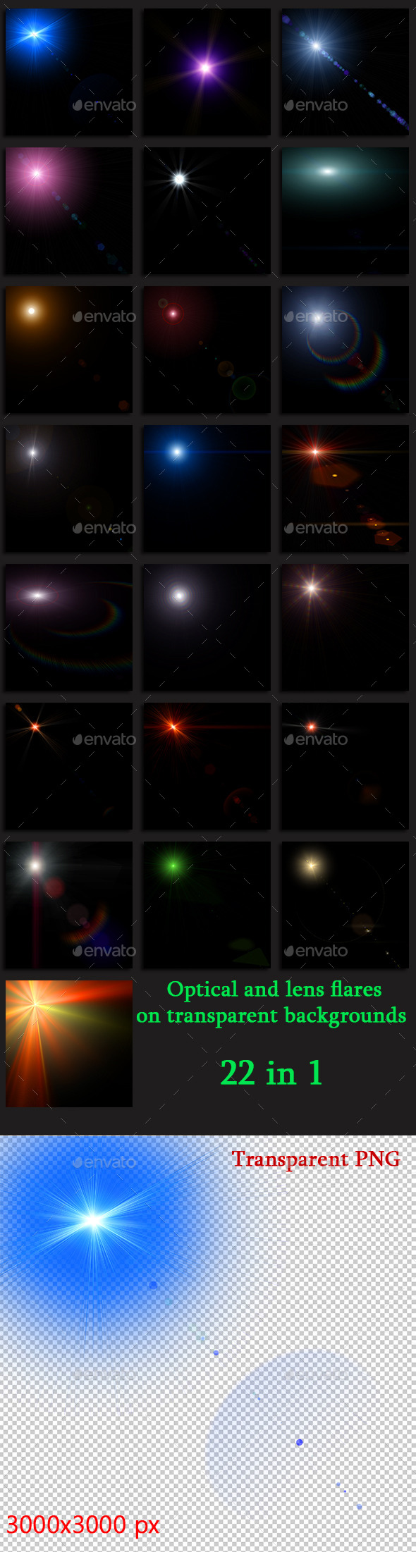 Optical and Lens Flares Pack - Decorative Graphics