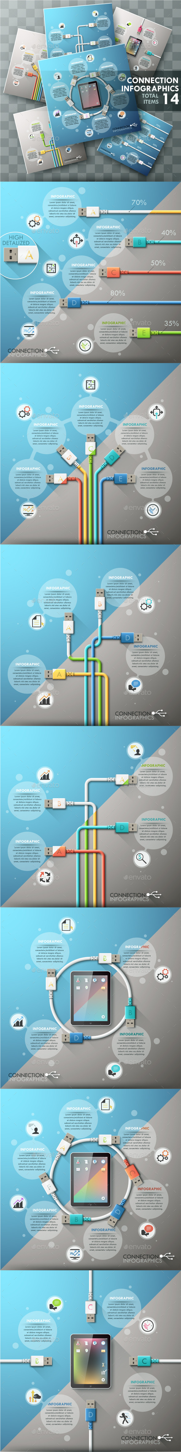 Connection Infographics Set (14 Items) - Infographics