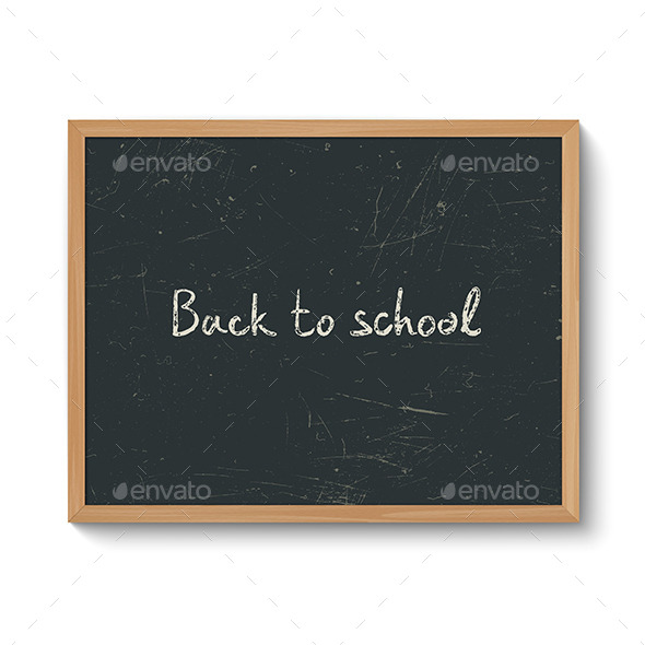 Blackboard in a Wooden Frame - Man-made Objects Objects