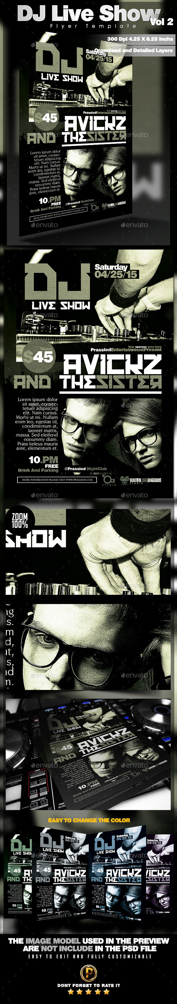 DJ Live Show Flyer Template Vol 2 - Clubs & Parties Events