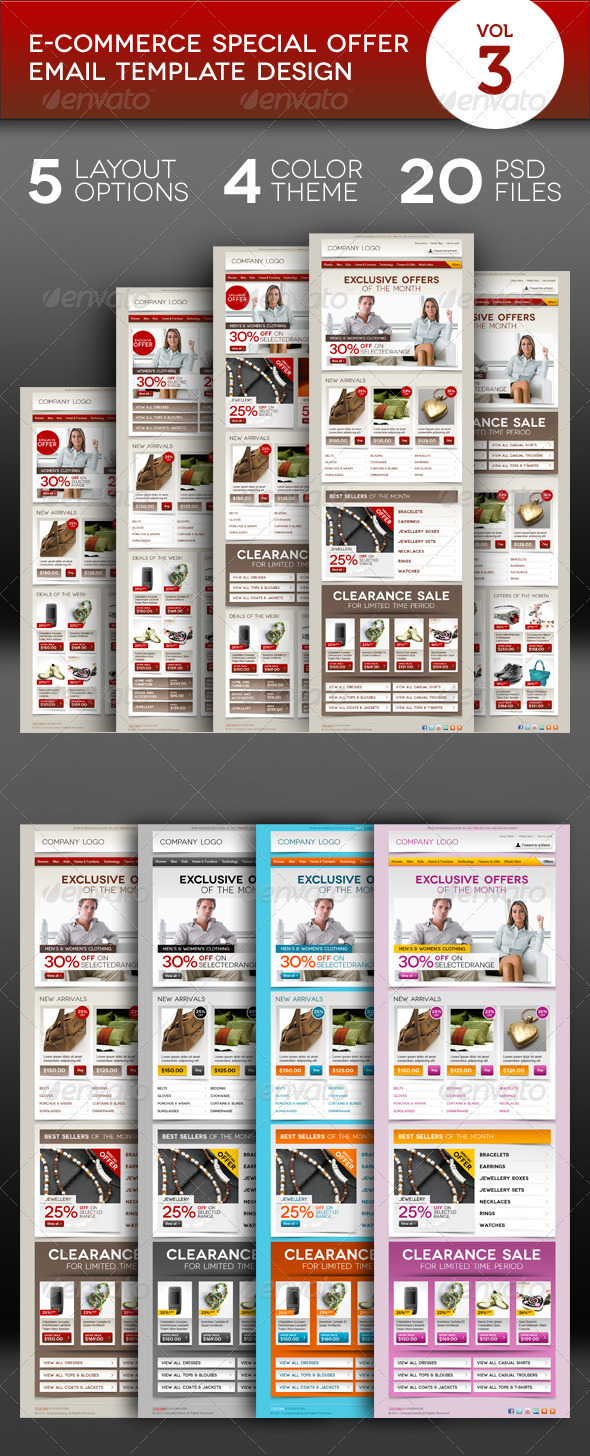 E-commerce Offers Email Template Design Vol.3 - E-newsletters Web Elements