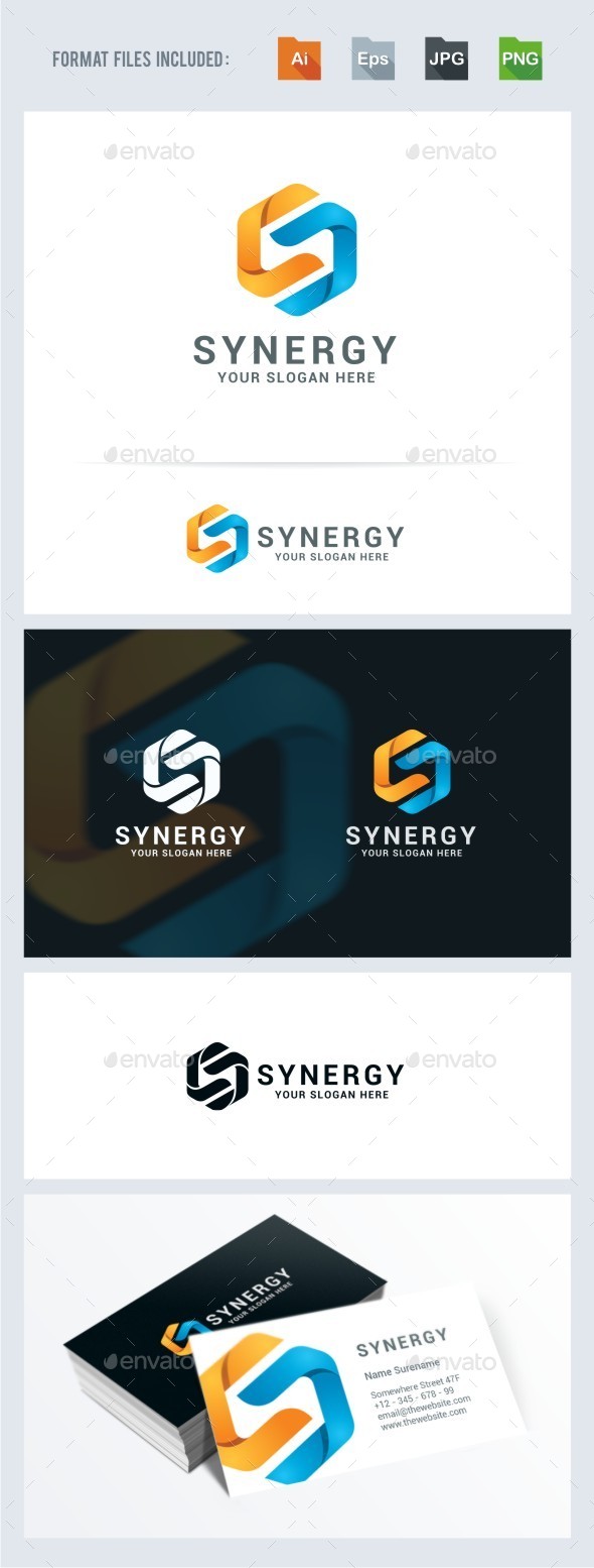 Synergy - Letter S Logo Template - Vector Abstract