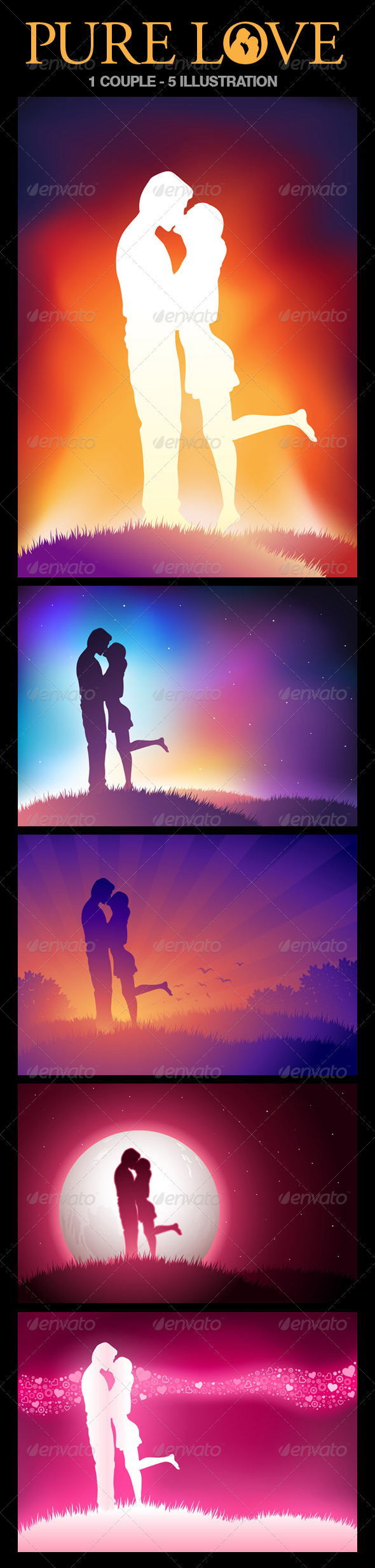 Lovers Illustration Set - Valentines Seasons/Holidays