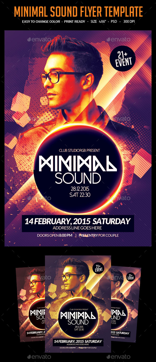 Minimal Sound Flyer Template - Clubs & Parties Events