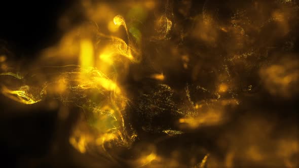 Golden Fluid Particles Background Loop