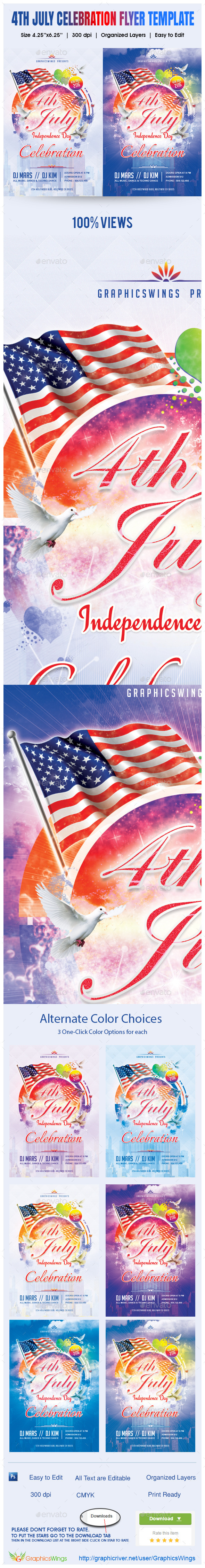 4th July Flyer Template - Flyers Print Templates