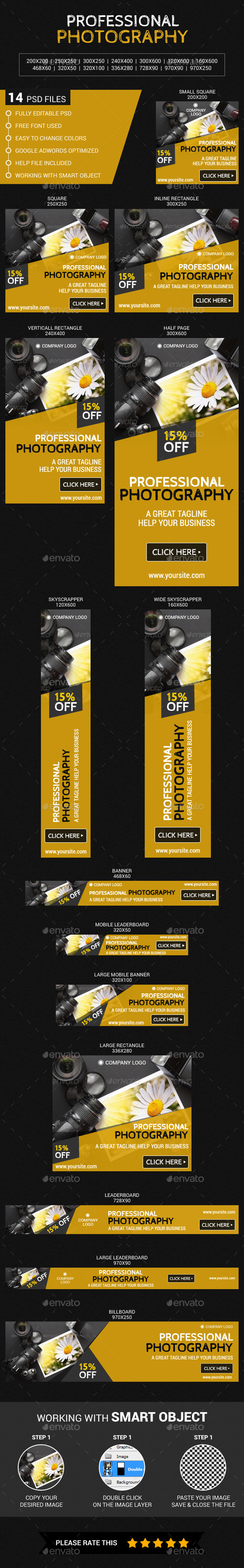 Professional Photography - Banners & Ads Web Elements