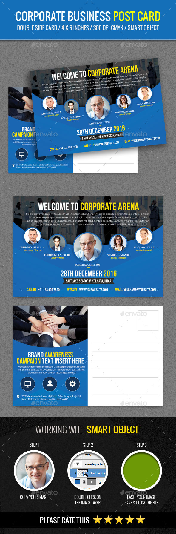 Corporate and Business Post Card Template - Cards & Invites Print Templates