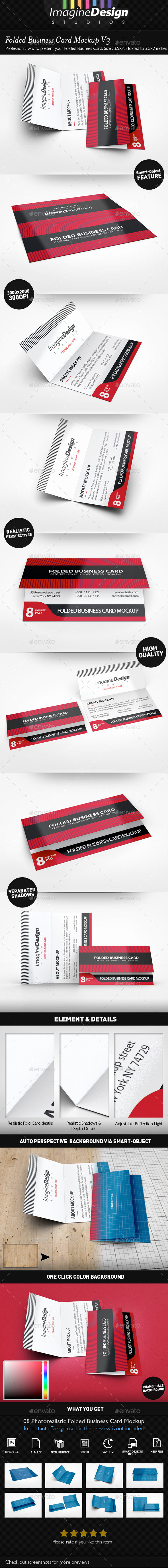 Folded Business Card Mockup V3 - Business Cards Print