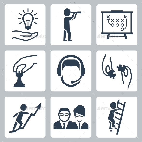 Vector Conceptual Icon Set Of Success Business - Icons