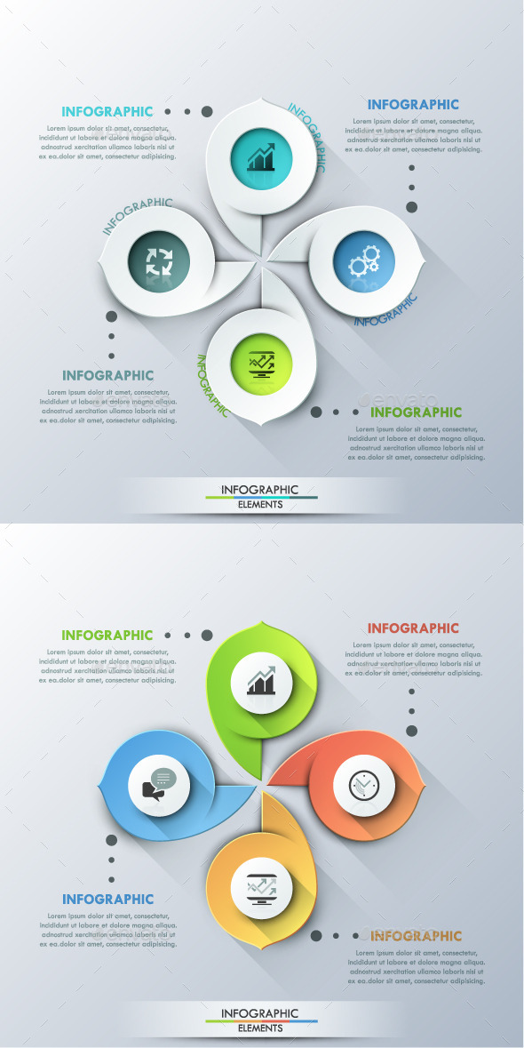 Modern Infographic Cycle Template (2 Colors) - Infographics