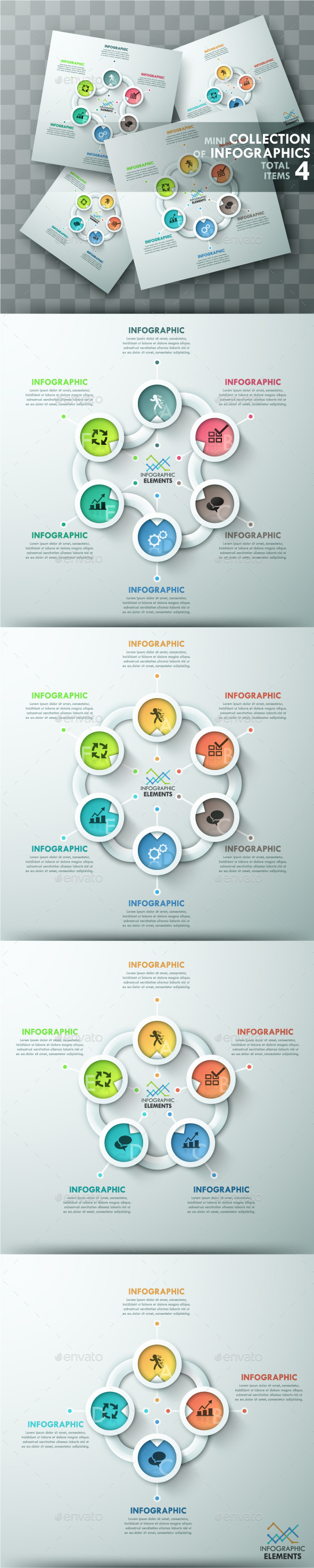 Modern Infographic Cycle Templates (4 Items) - Infographics