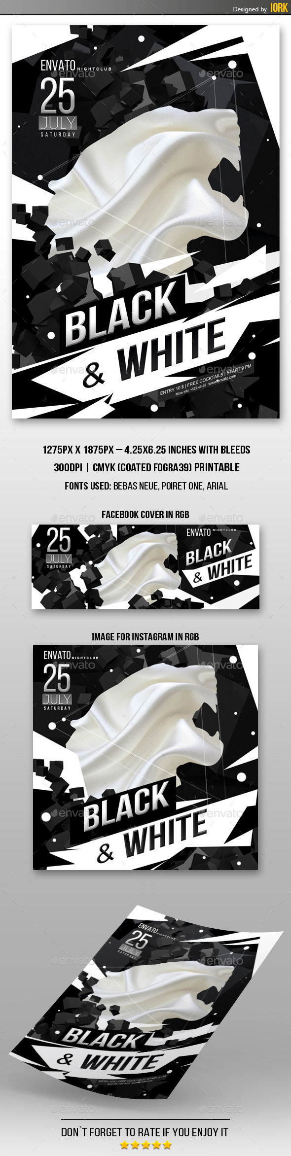 Black and White Party Flyer - Flyers Print Templates