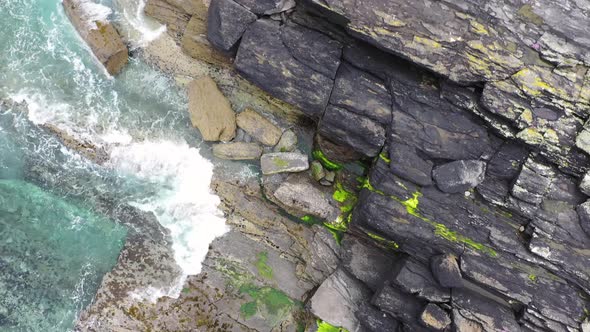 Beautiful Aerial View of Valentia Island. Scenic Irish Countyside on a Dull Spring Day, County Kerry