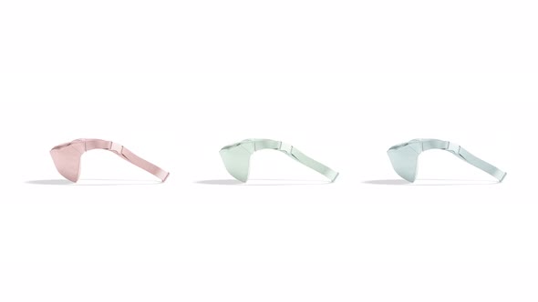 Blank colored waist bag mockup stand, looped rotation, 4k video alt