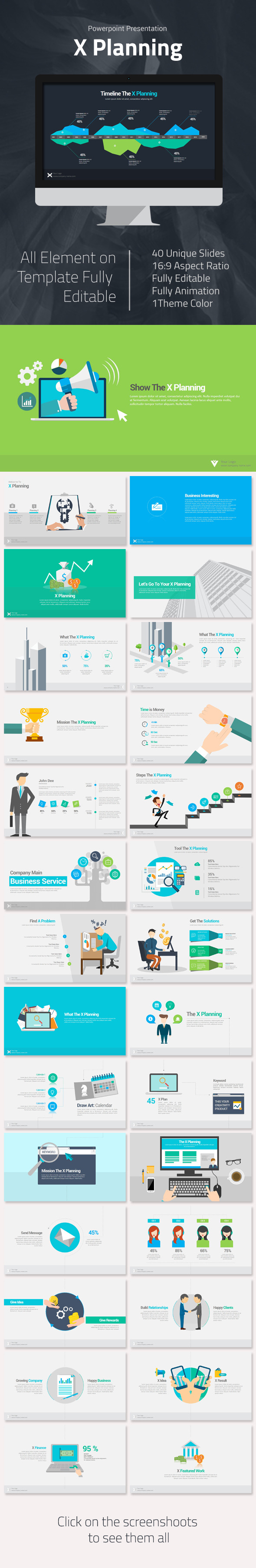 X Planning Powerpoint Presentation - Abstract PowerPoint Templates