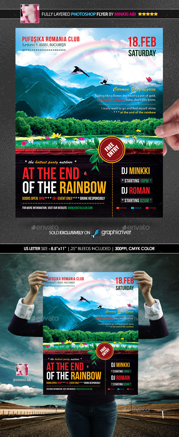 At The End Of The Rainbow Poster/Flyer - Clubs & Parties Events