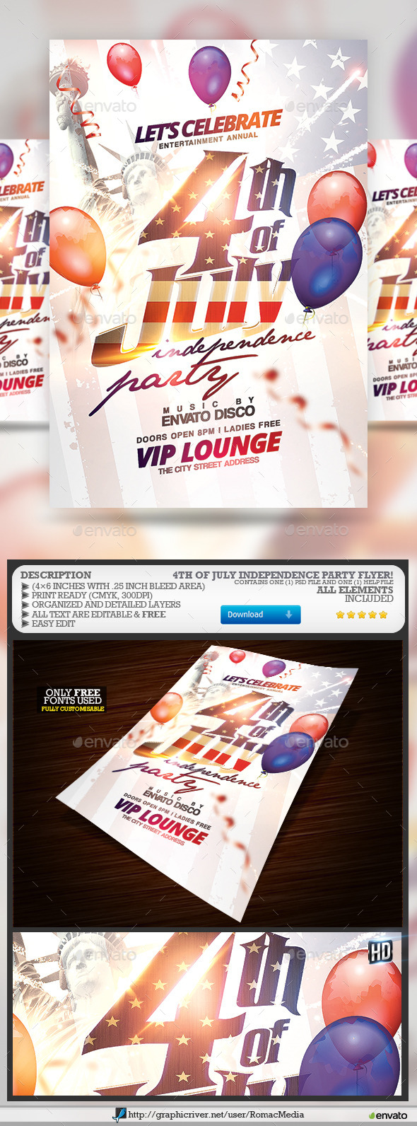 4th of July Independence Party - Events Flyers