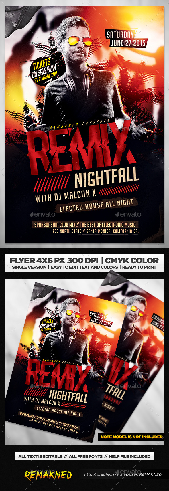 Remix Nightfall | Flyer Template PSD - Flyers Print Templates