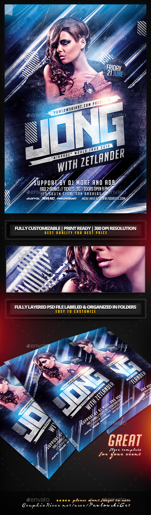 Special Guest DJ v3 PSD Flyer Template - Clubs & Parties Events
