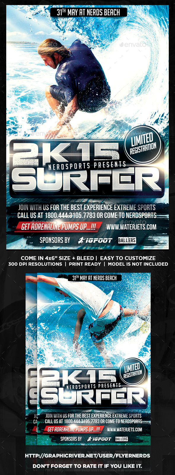 Surfing 2K15 Championships Sports Flyer - Sports Events
