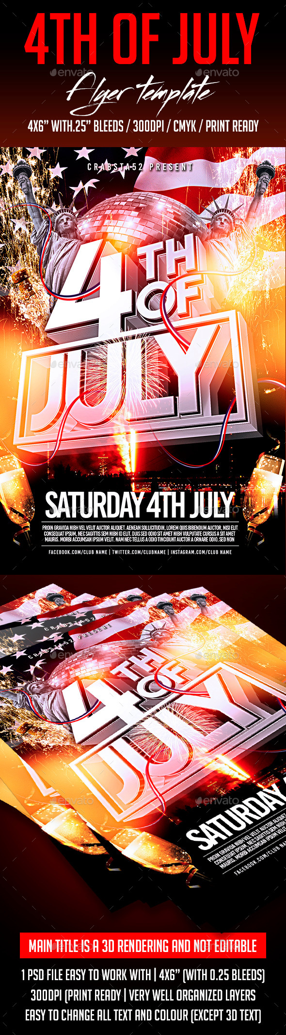 4th of July Flyer Template - Flyers Print Templates
