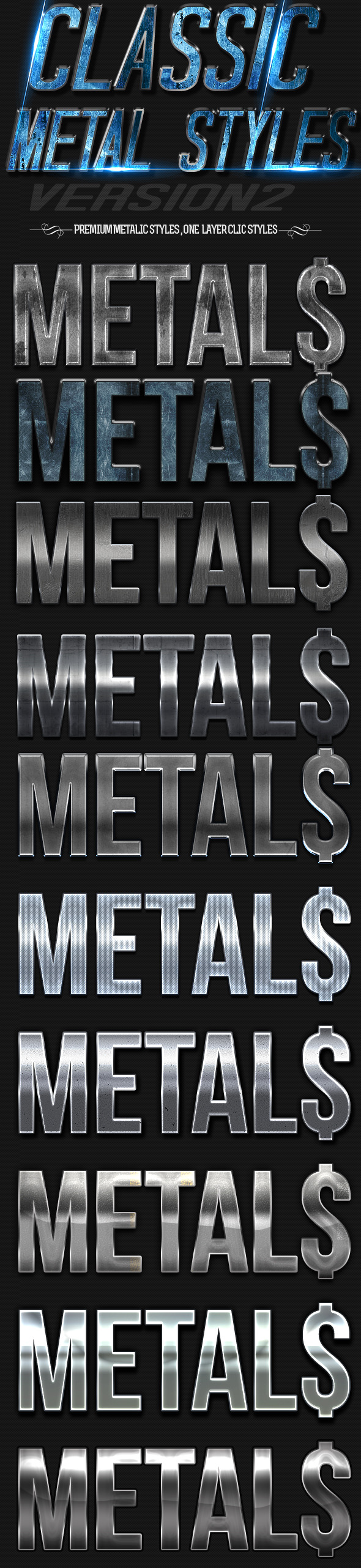 Classic Metal Styles 2 - Text Effects Styles