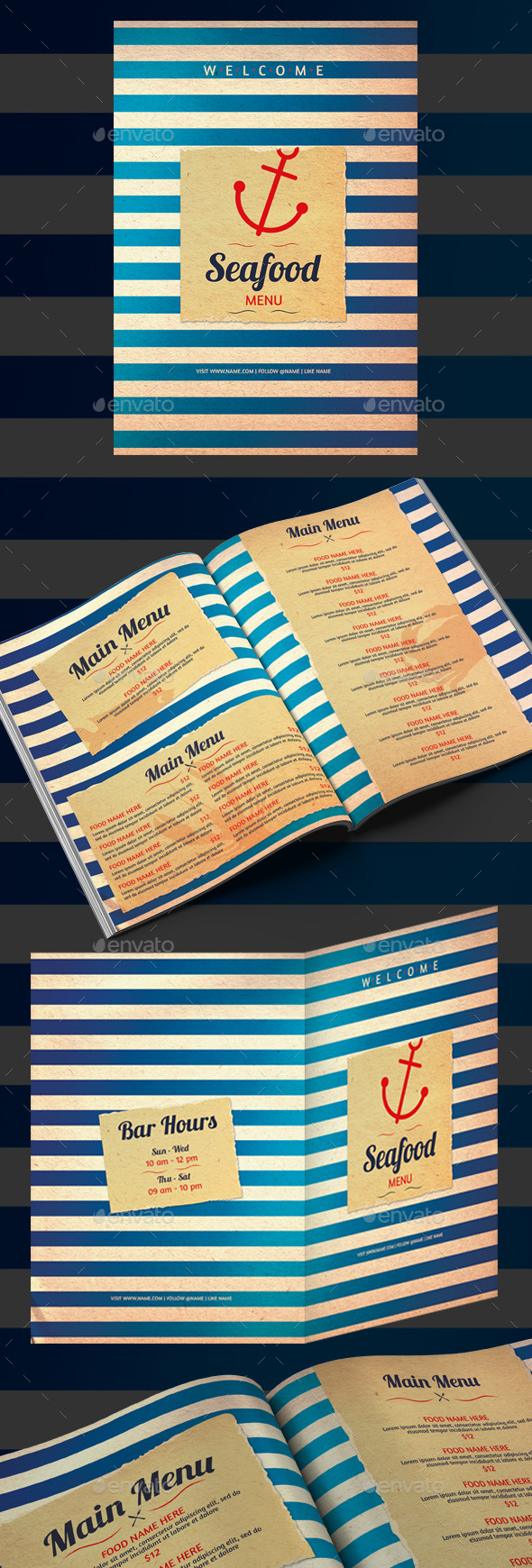 Seafood Menu - Food Menus Print Templates