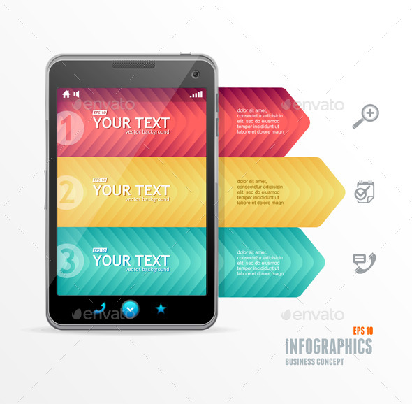 Smartphone with Infographic Option Banner - Concepts Business