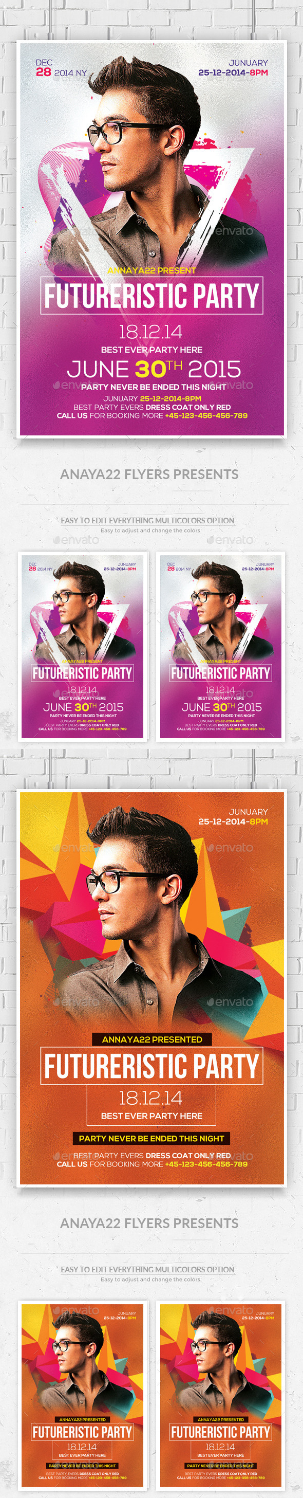 Electro Concert Dj Flyers Bundle - Clubs & Parties Events