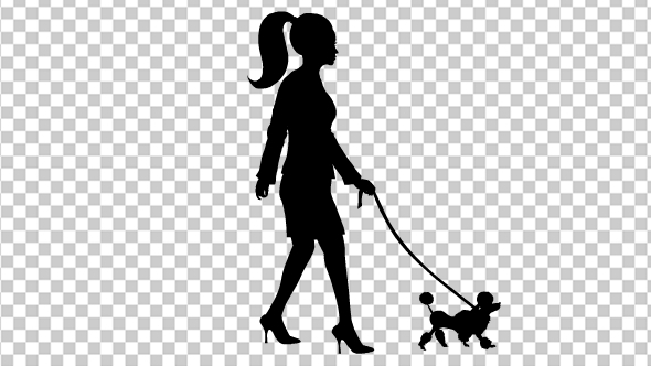 Businesswoman Walking With Dog