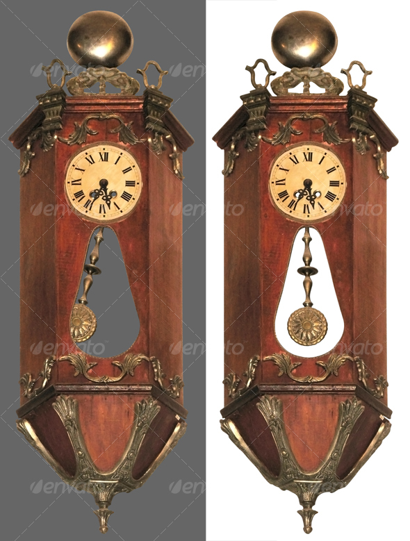 Antique pendulum clock - Home & Office Isolated Objects