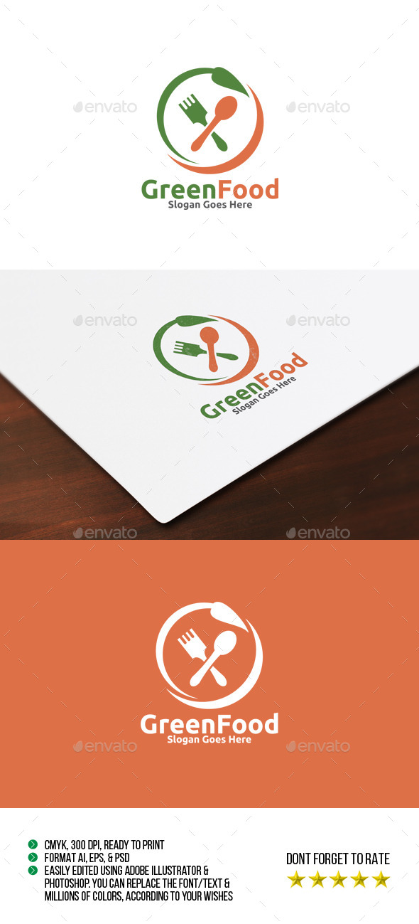 Green Food Logo - Food Logo Templates