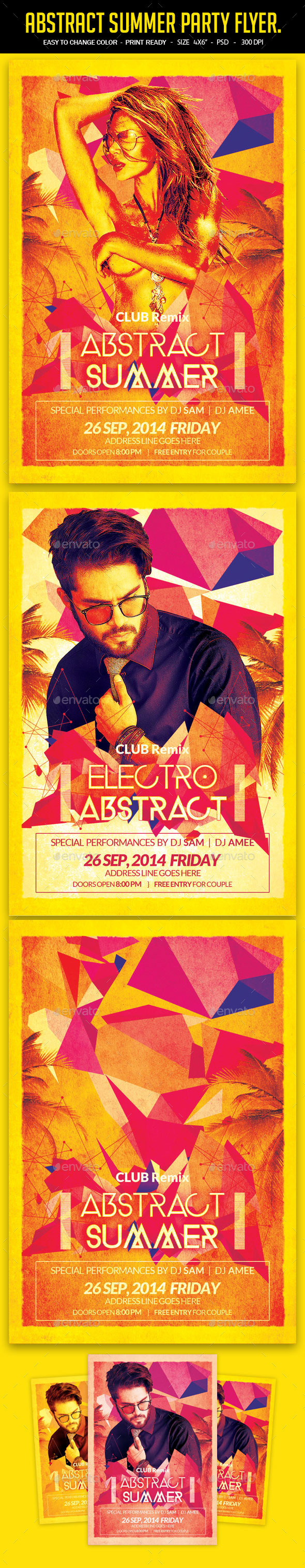 Abstract Summer Party Flyer - Clubs & Parties Events