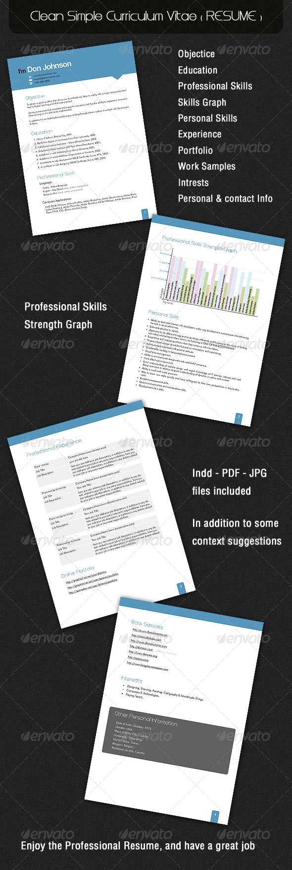 Clean Simple Curriculum Vitae ( RESUME ) - Resumes Stationery