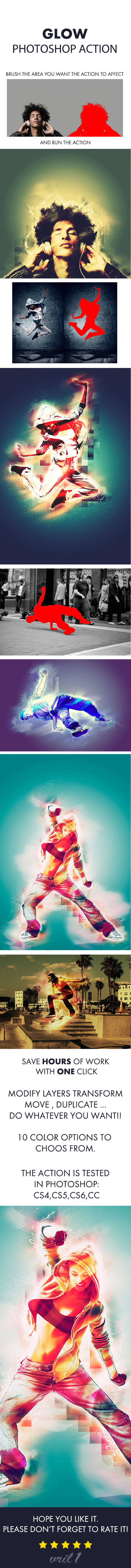 Glow Photoshop Action - Photo Effects Actions