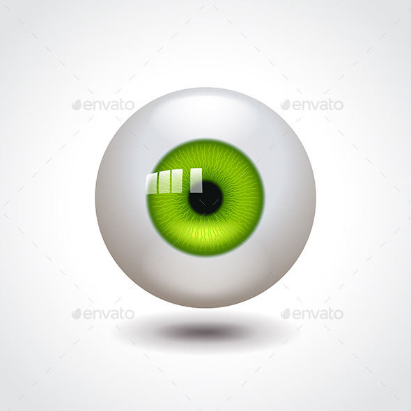 Eyeball with Green Iris Vector Illustration - Health/Medicine Conceptual