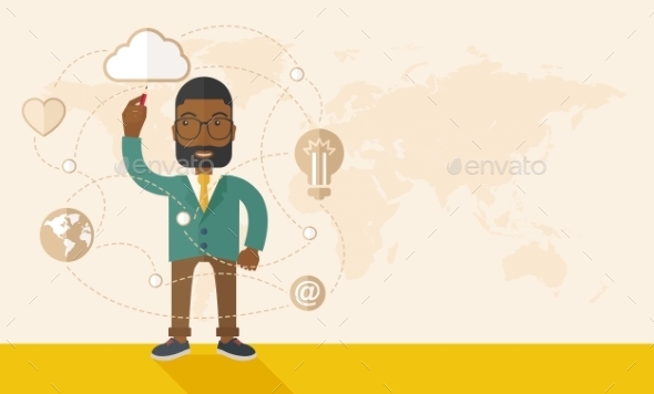 Man Holding a Pen Making His Presentation - Concepts Business