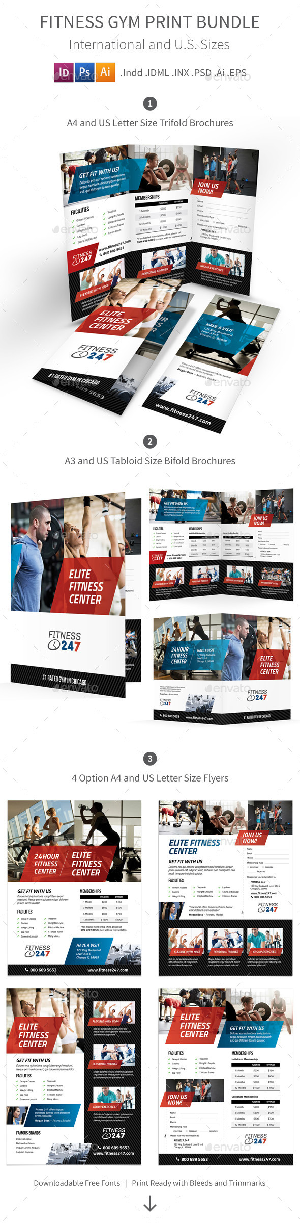Fitness Gym Print Bundle - Informational Brochures