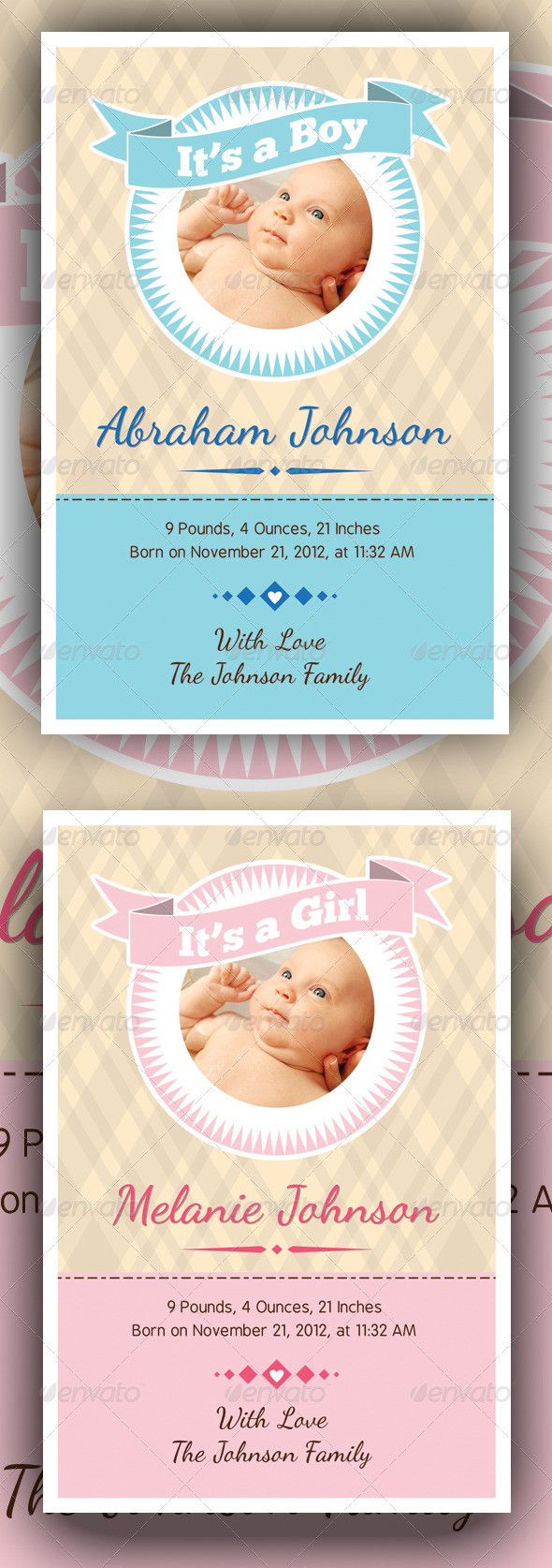 Baby Announcement Cards v3 - Family Cards & Invites