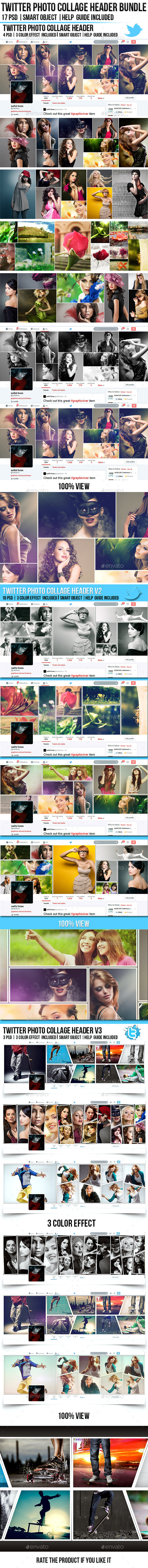 Twitter Photo Collage Header Bundle - Twitter Social Media