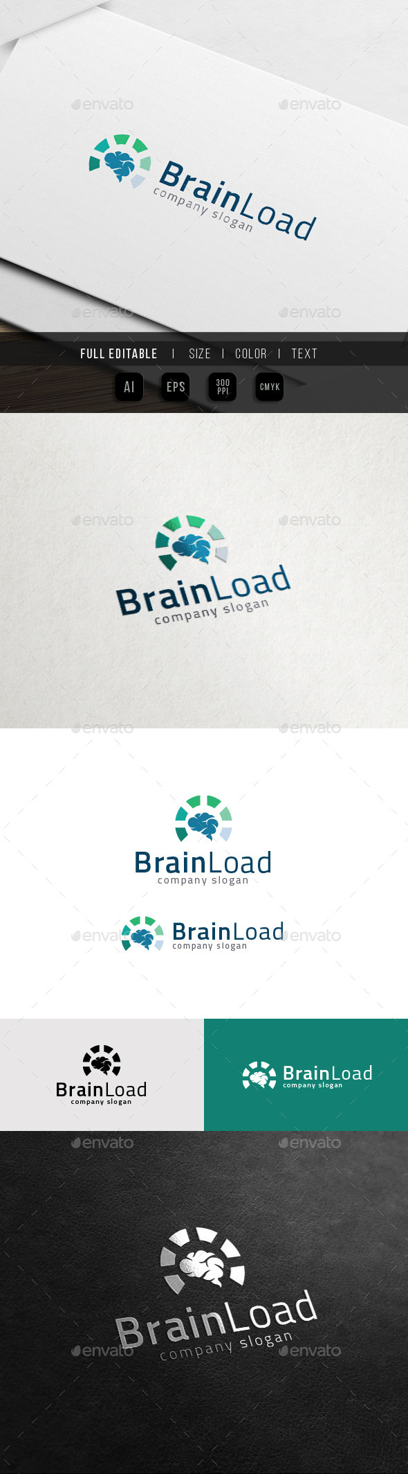 Brain Smart Meter - Genius Idea Loading Logo - Humans Logo Templates