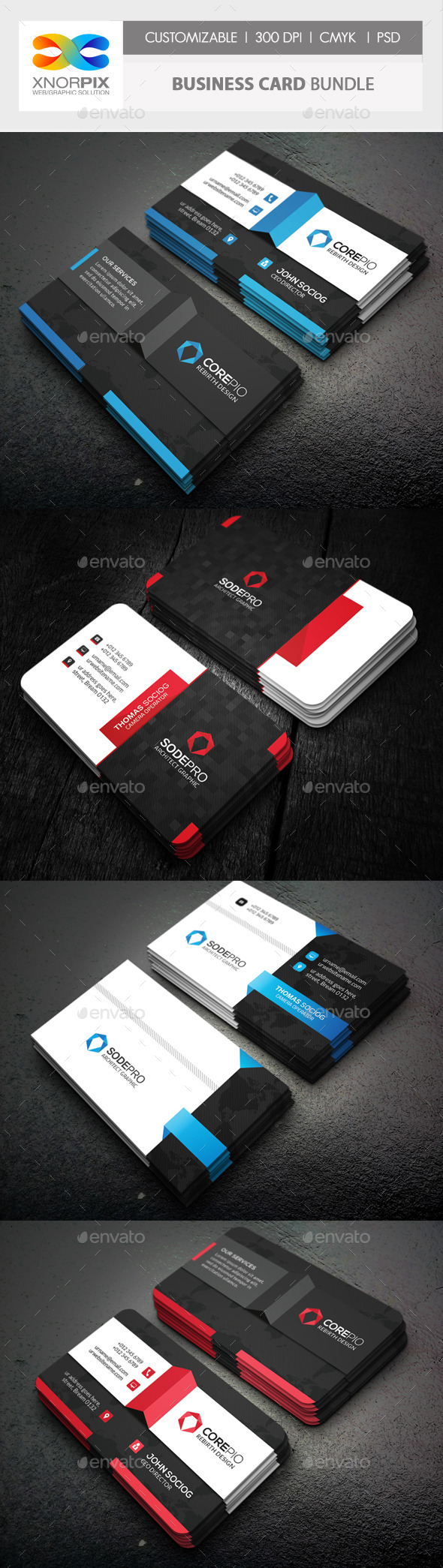 Business Card Bundle 3 in 1-Vol 53 - Corporate Business Cards