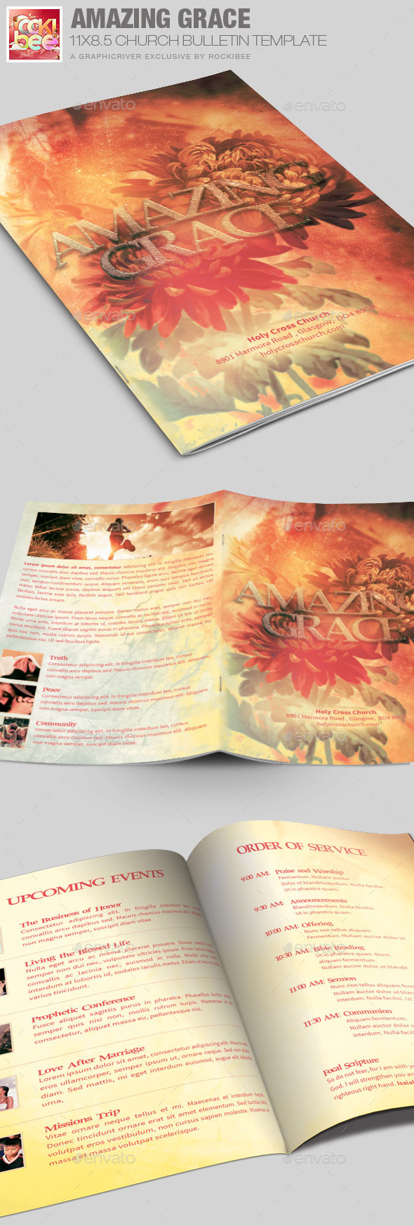 Grace Church Bulletin Template - Informational Brochures