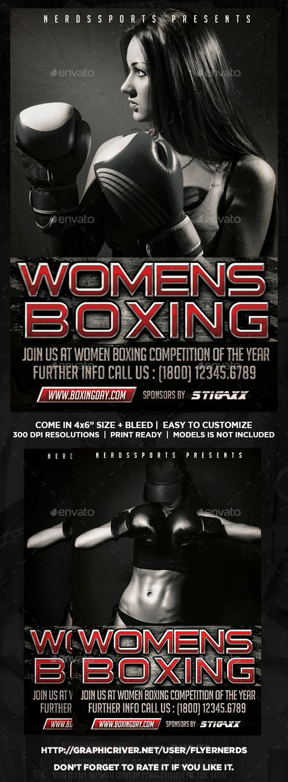 Womens Boxing Championships Sports Flyer - Sports Events