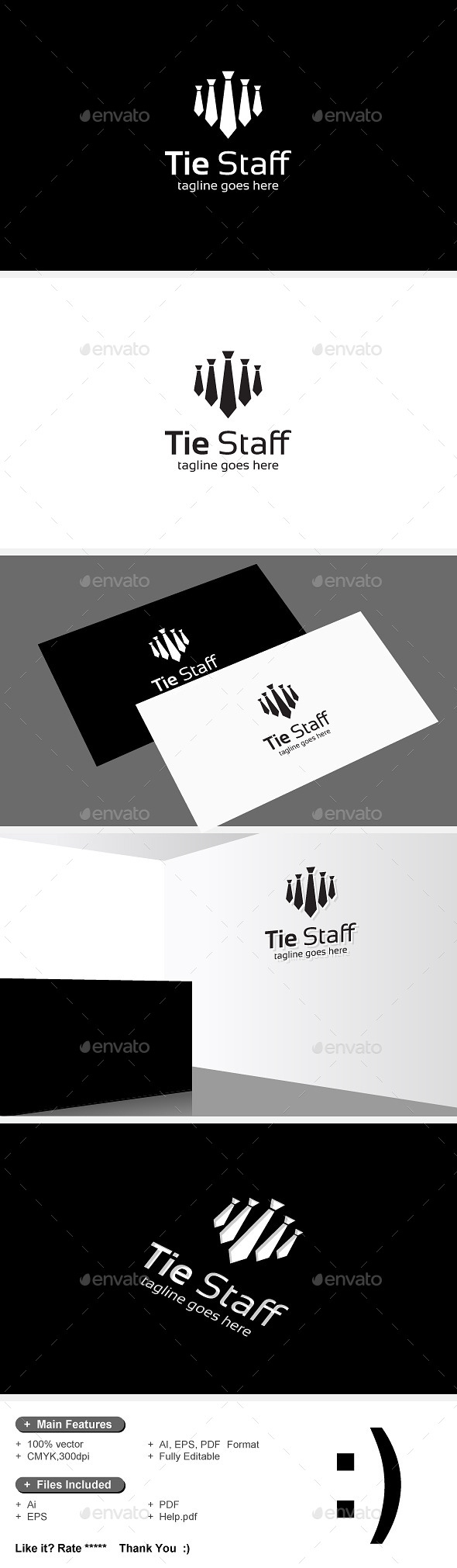 Tie Staff & People Recruitment - Humans Logo Templates