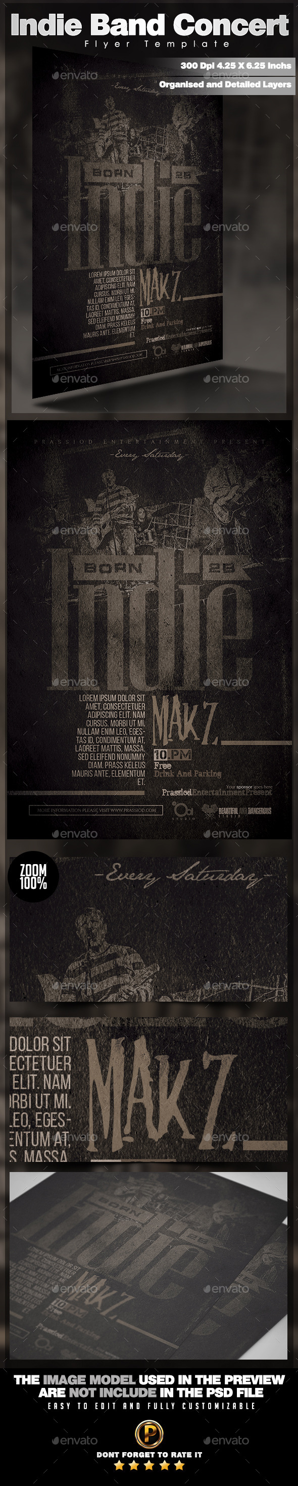 Indie Band Concert Flyer Template - Concerts Events