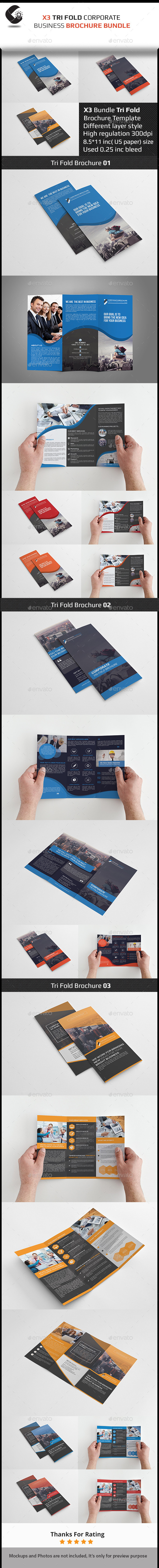 Tri Fold Brochure Bundle - Brochures Print Templates