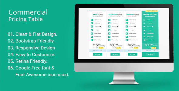 Commercial Pricing Table - CodeCanyon 11753859